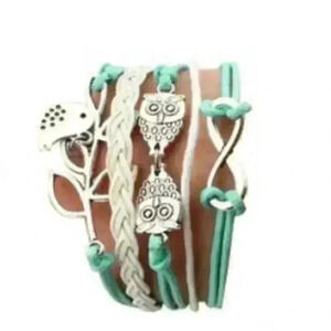 Vintage Multilayer Multicolor Woven Leather Alloy Bracelet